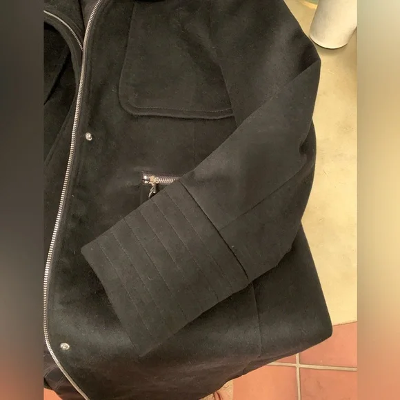 Karl Lagerfeld Paris Stand Collar Wool Blend Coat Size  XL - Picture 5 of 9